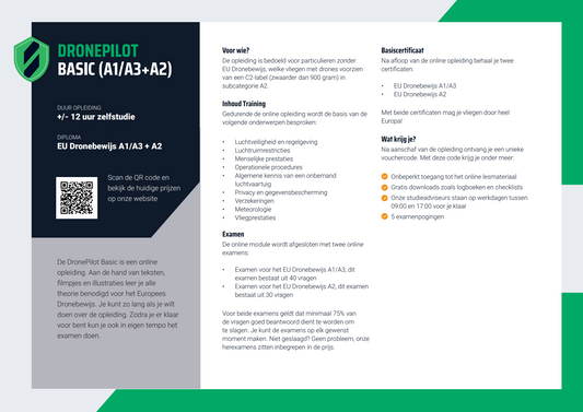 A1/A3 + A2 Vliegbewijs Opleiding + Pas