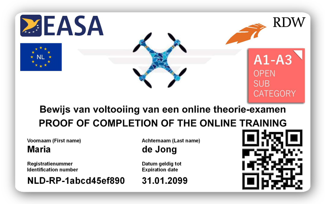 A1/A3 Vliegbewijs Opleiding + Pas